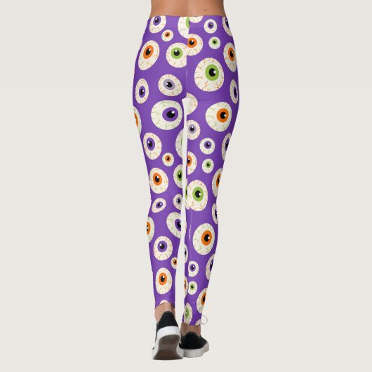 Kleurrijke Halloween oogbollen patroon Leggings (Achterkant)