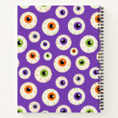 Kleurrijke Halloween oogbollen patroon Notitieboek (Achterkant)