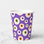 Kleurrijke Halloween oogbollen patroon Papieren Bekers (Achterkant)