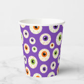 Kleurrijke Halloween oogbollen patroon Papieren Bekers (Links)