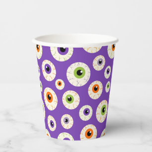 Kleurrijke Halloween oogbollen patroon Papieren Bekers