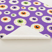 Kleurrijke Halloween oogbollen patroon Sherpa Deken (3/4)