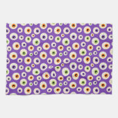 Kleurrijke Halloween oogbollen patroon Theedoek (Horizontaal)