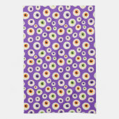 Kleurrijke Halloween oogbollen patroon Theedoek (Verticaal)