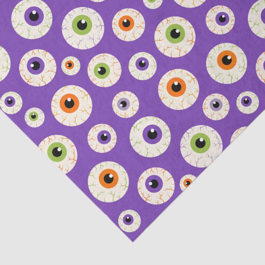 Kleurrijke Halloween oogbollen patroon Tissuepapier (Detail)