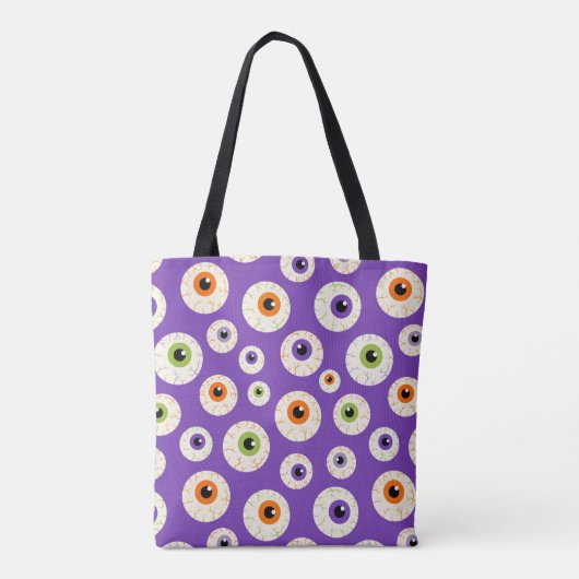 Kleurrijke Halloween oogbollen patroon Tote Bag (Achterkant)