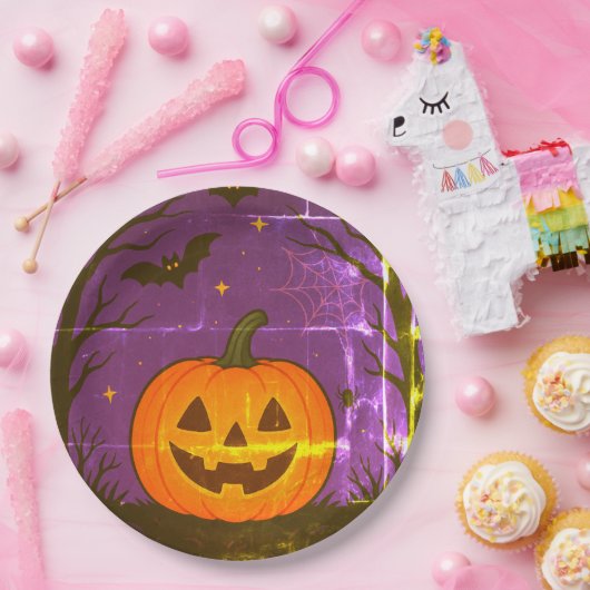 Kleurrijke Halloween pompoen servetten Papieren Bordje (Feest)