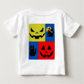 Kleurrijke Halloween pompoen, zwarte kat (Achterkant)