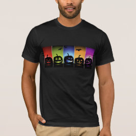 Kleurrijke Halloween Pompoenen T-shirt