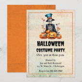 Kleurrijke Halloween Skelet Party Uitnodiging (Voorkant / Achterkant)