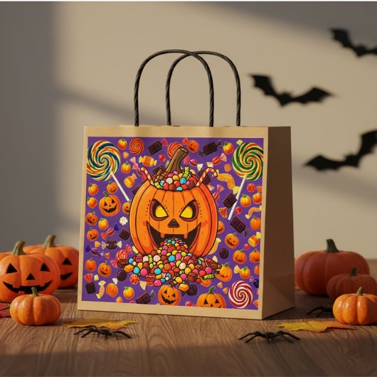Kleurrijke Halloween Snoep Pompoenen Groot Cadeauzakje