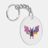 Kleurrijke Halloween Vleermuis Sleutelhanger (Voorkant Links)