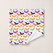 Kleurrijke Halloween vleermuizen douchegordijn Bad Handdoek (Wasdoekje)