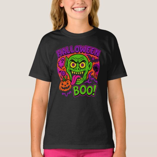 Kleurrijke Halloween Zombie Kleding Unisex Spooky T-shirt (Voorkant)