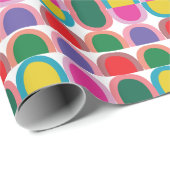Kleurrijke Halve Cirkel Geometrisch Cadeaupapier (Rol Hoek)