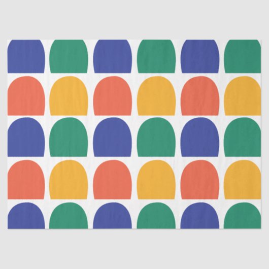 Kleurrijke halve cirkel geometrische tissuepapier (Voorkant)