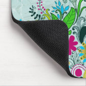 Kleurrijke halve cirkel Retro Floral Swirls Muismat (Hoek)