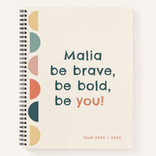 Kleurrijke halve cirkels | Wees jezelf! Gepersonal Notitieboek (Voorkant)