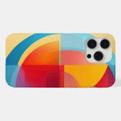 Kleurrijke halve cirkelvormen iPhone hoesje (Achterkant horizontaal)