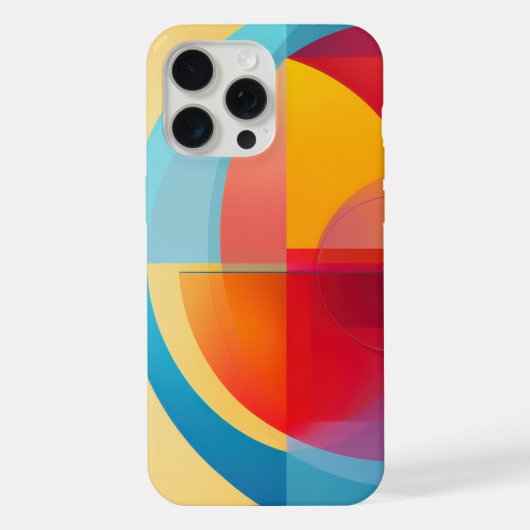 Kleurrijke halve cirkelvormen iPhone hoesje (Achterkant)