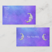 Kleurrijke Halve Maan Gezicht Abstracte Vormen Paa Visitekaartje (Voorkant / Achterkant)