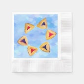 Kleurrijke Hamantaschen Joodse Ster Servet (Voorkant)