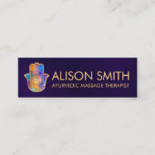 Kleurrijke Hamsa Hand Energy Spiral Mini Visitekaartje (Voorkant)