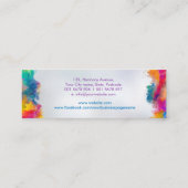 Kleurrijke Hamsa Hand Energy Spiral Mini Visitekaartje (Achterkant)