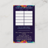 Kleurrijke Hamsa Hand Energy Spiral Visitekaartje (Achterkant)