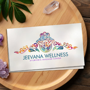 Kleurrijke Hamsa Hand Paisley Ornament Visitekaartje