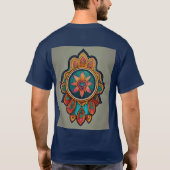 Kleurrijke Hamsa hart Sticker Design T-shirt (Achterkant)