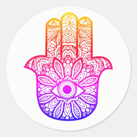 Kleurrijke Hamsa Sticker (Voorkant)