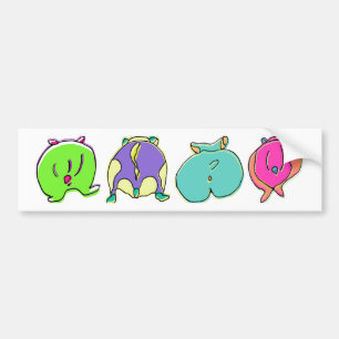 Kleurrijke hamsterbillen bumpersticker