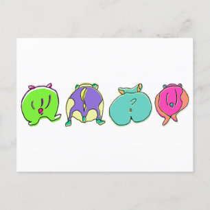 Kleurrijke hamsterpeuken briefkaart