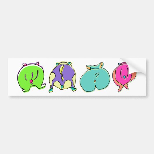 Kleurrijke hamsterpeuken bumpersticker (Voorkant)