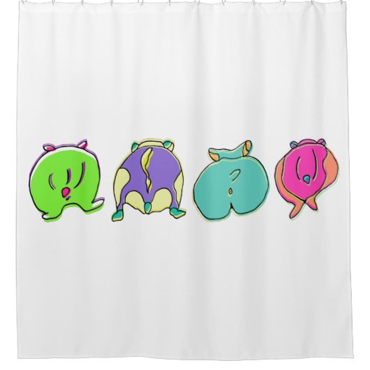 Kleurrijke hamsterpeuken douchegordijn (Voorkant)