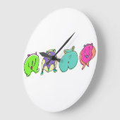 Kleurrijke hamsterpeuken grote klok (Hoek)