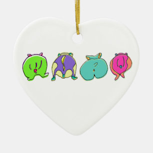 Kleurrijke hamsterpeuken keramisch ornament