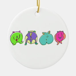 Kleurrijke hamsterpeuken keramisch ornament