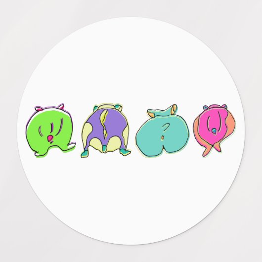 Kleurrijke hamsterpeuken labels (Design 2)