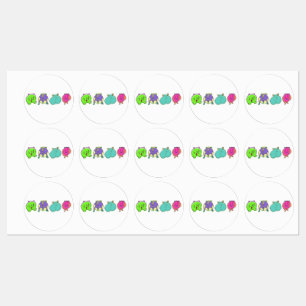 Kleurrijke hamsterpeuken labels