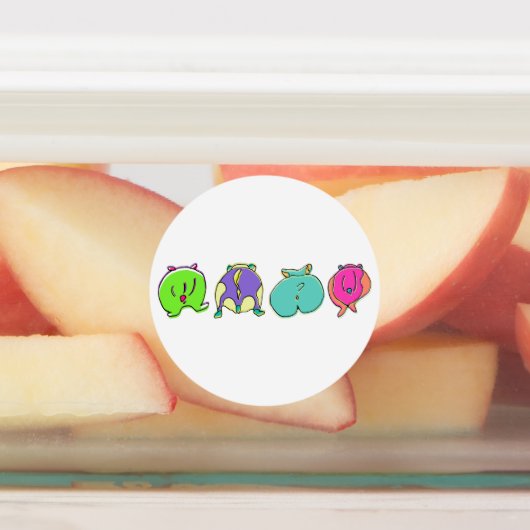 Kleurrijke hamsterpeuken labels (Aangebracht)