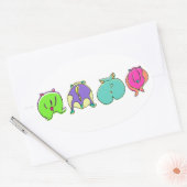 Kleurrijke hamsterpeuken ovale sticker (Envelop)