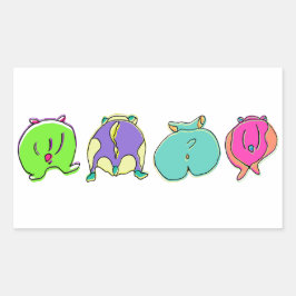Kleurrijke hamsterpeuken rechthoekige sticker