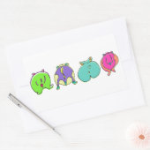 Kleurrijke hamsterpeuken rechthoekige sticker (Envelop)