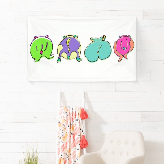 Kleurrijke hamsterpeuken spandoek (Insitu)