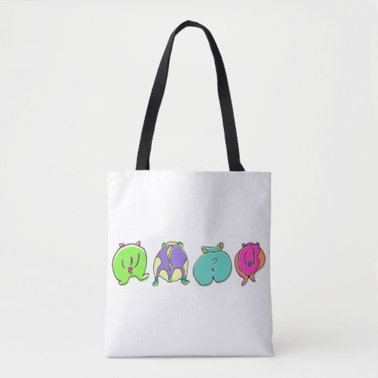 Kleurrijke hamsterpeuken tote bag (Voorkant)