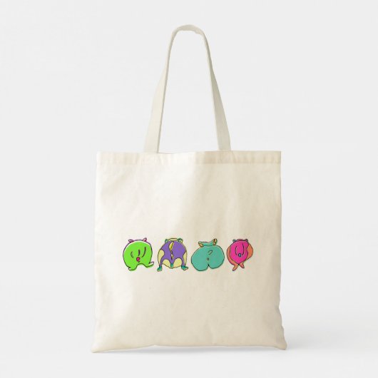 Kleurrijke hamsterpeuken tote bag (Achterkant)