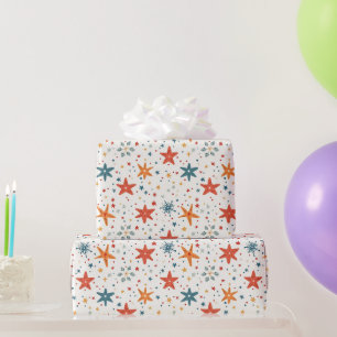 Kleurrijke Hand Draw Snowflakes Cadeaupapier