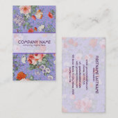 Kleurrijke Hand geschilderd rustieke bloem-Paarse  Visitekaartje (Voorkant / Achterkant)